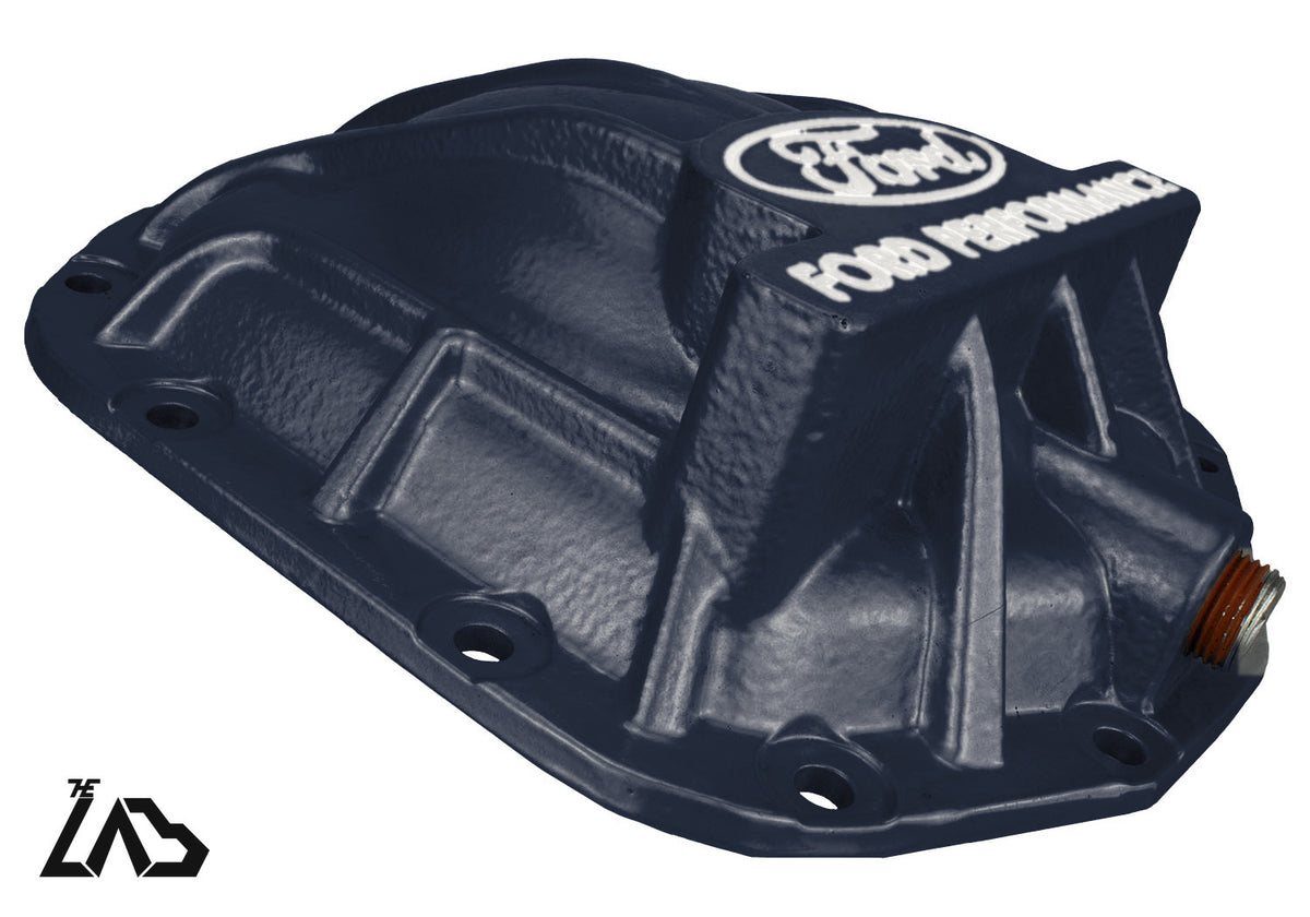 Ford Performance M-4033-BR rear differential cover, Antimatter Blue, white letter fill