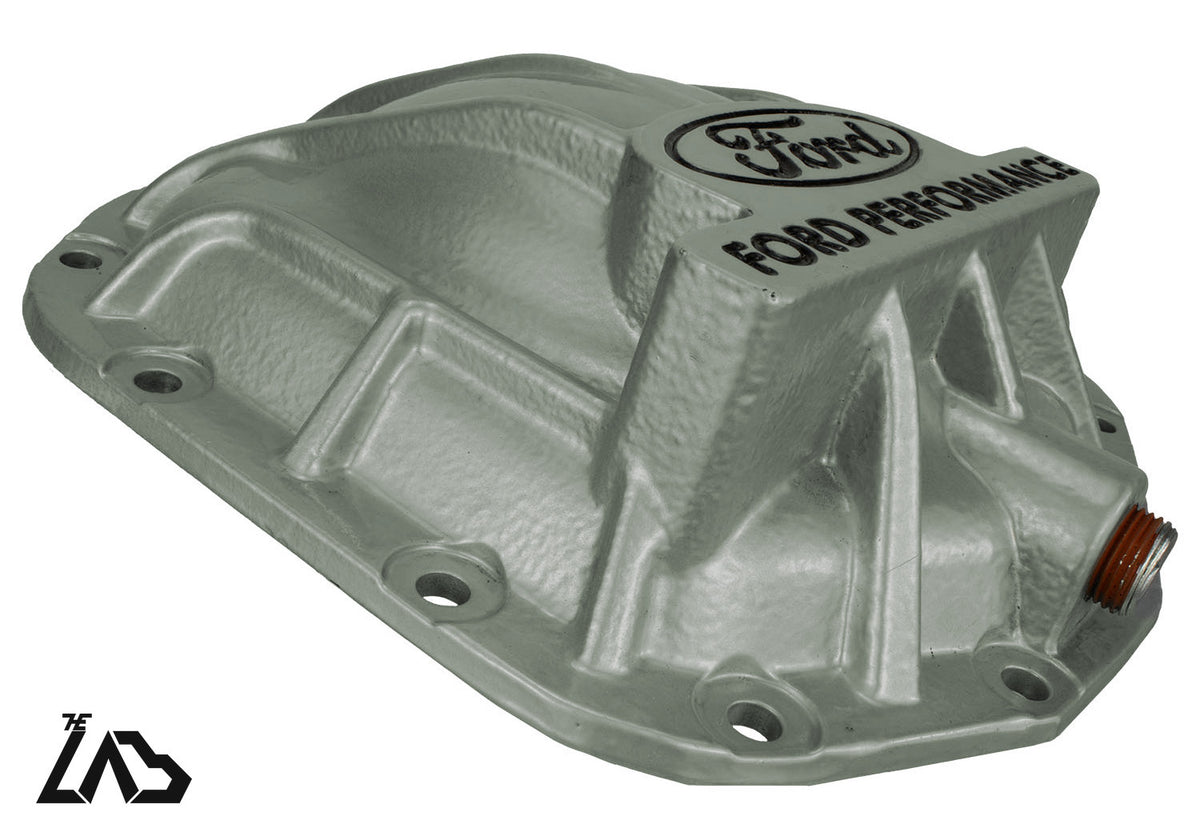 Ford Performance M-4033-BR rear differential cover, Cactus Gray, black letter fill