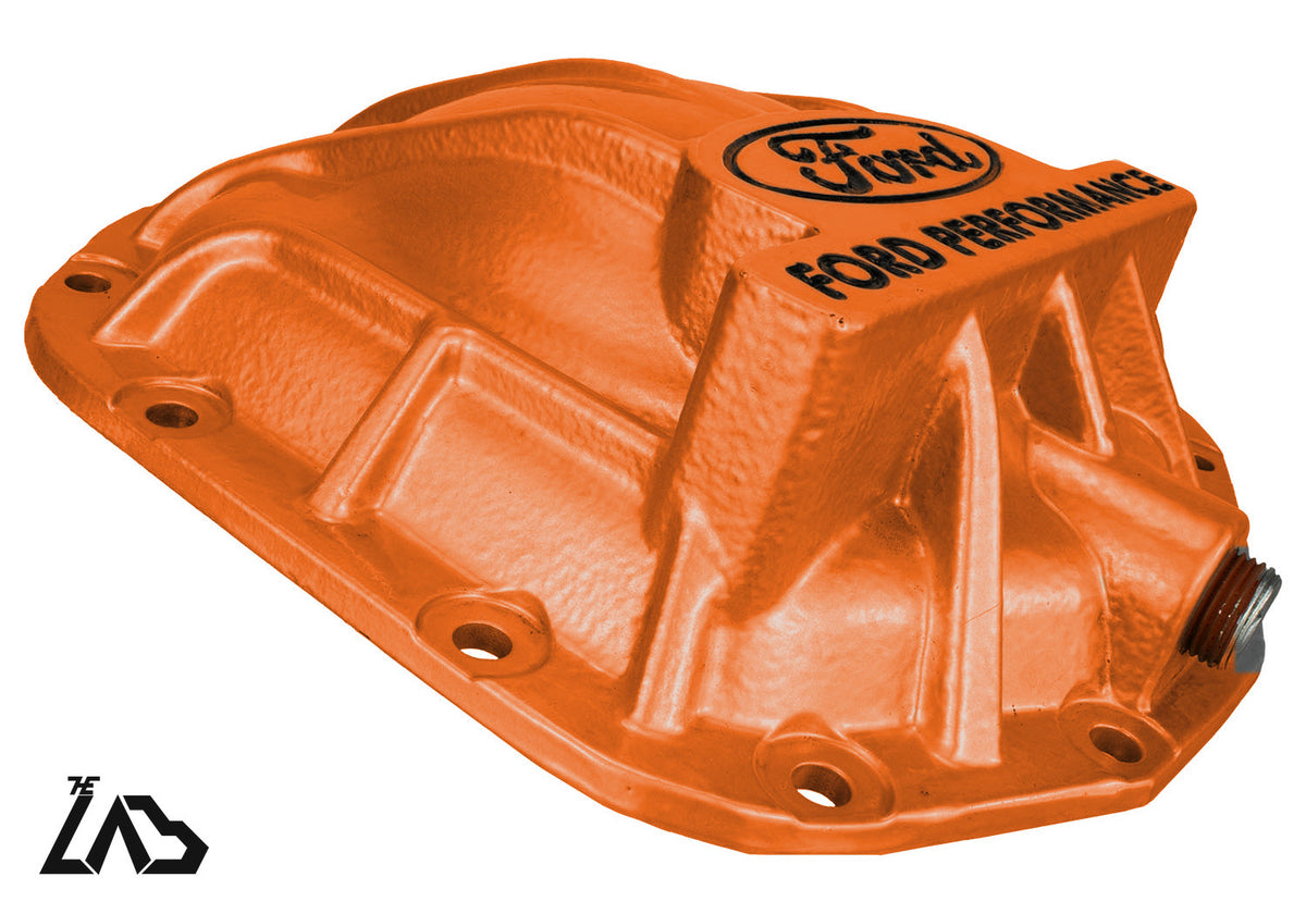Ford Performance M-4033-BR rear differential cover, Code Orange, black letter fill