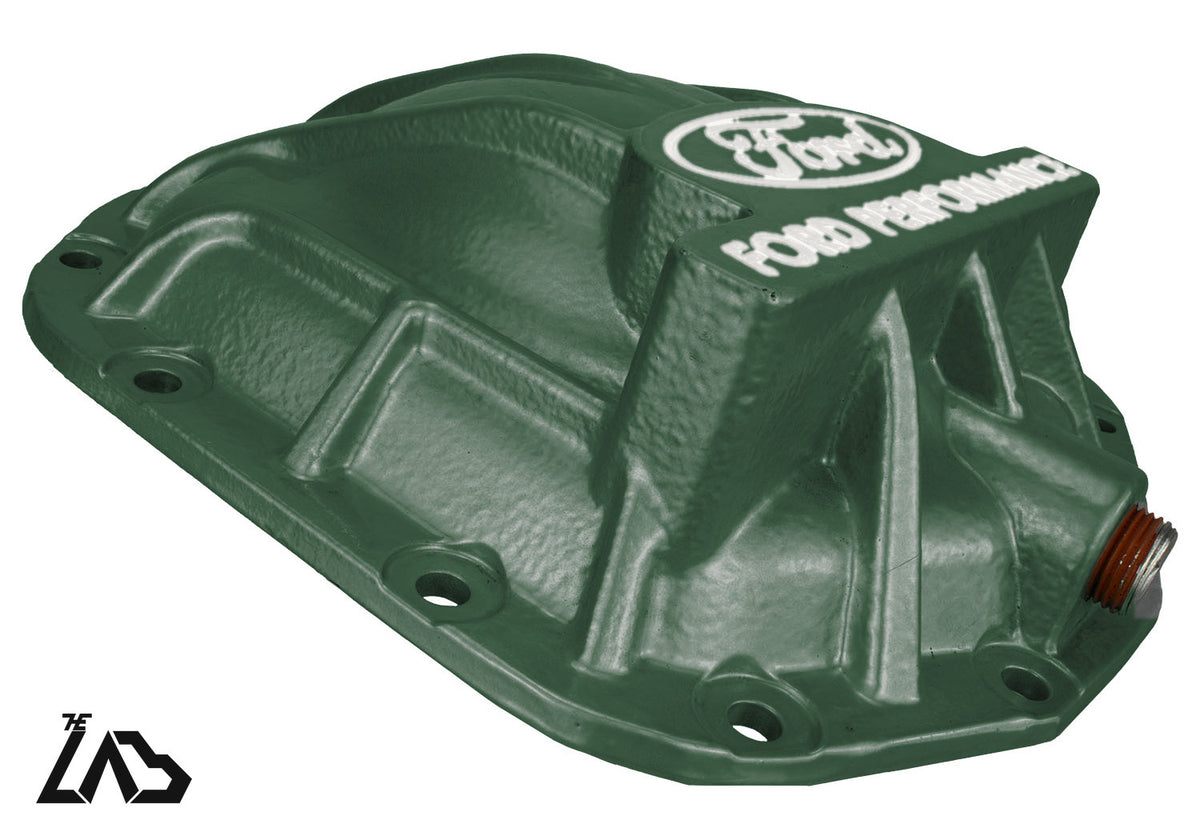 Ford Performance M-4033-BR rear differential cover, Eruption Green, white letter fill