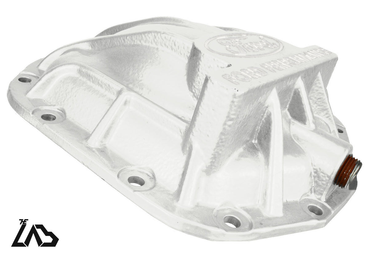 Ford Performance M-4033-BR rear differential cover, Oxford White, white letter fill