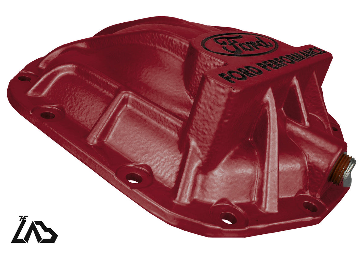 Ford Performance M-4033-BR rear differential cover, Ruby Red, black letter fill