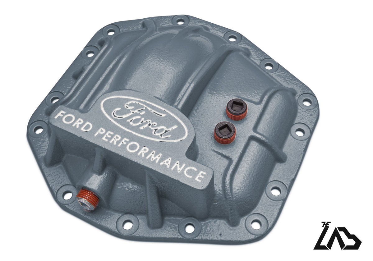 Ford Performance M-4033-DR Bronco Raptor rear differential cover, Azure Gray, white letter fill