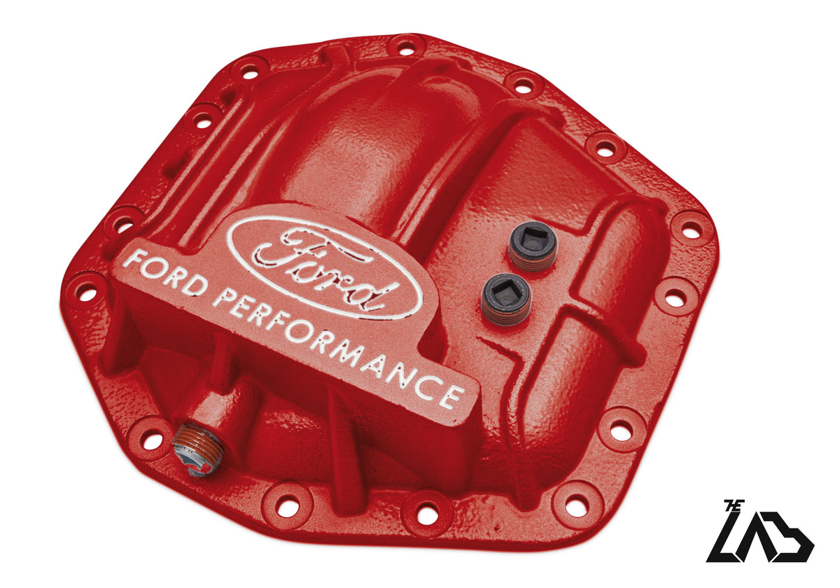 Ford Performance M-4033-DR Bronco Raptor rear differential cover, Race Red, white letter fill