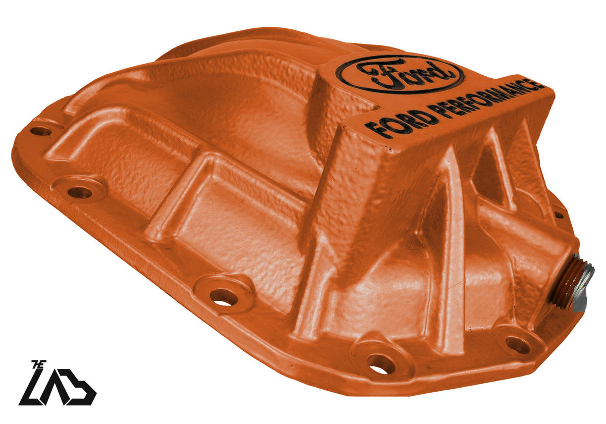 Ford Performance M-4033-BR rear differential cover, Cyber Metallic Orange, black letter fill