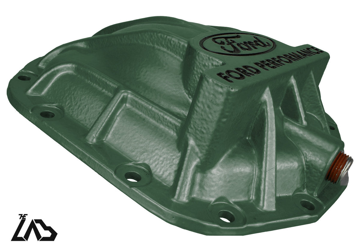 Ford Performance M-4033-BR rear differential cover, Eruption Green, black letter fill