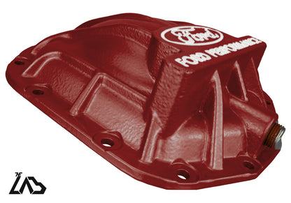 Ford Performance M-4033-BR rear differential cover, Hot Pepper Red, white letter fill