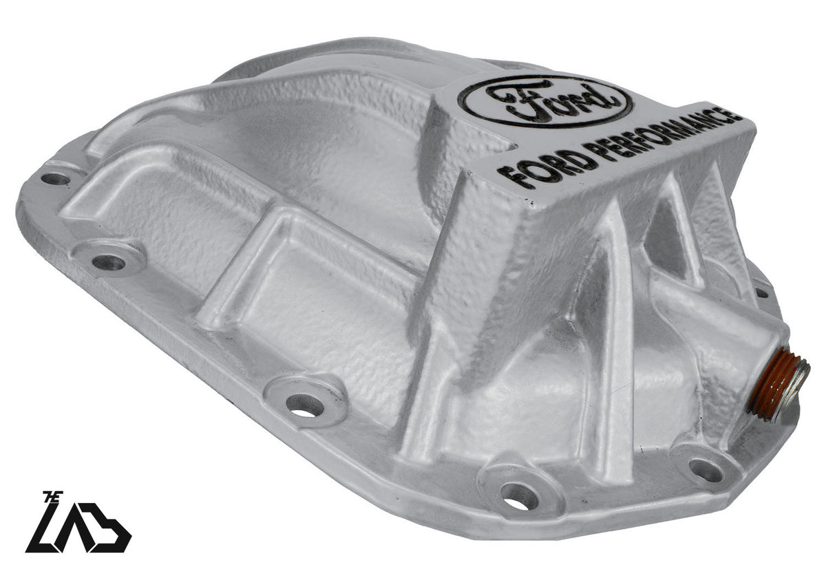 Ford Performance M-4033-BR rear differential cover, Iconic Silver, black letter fill