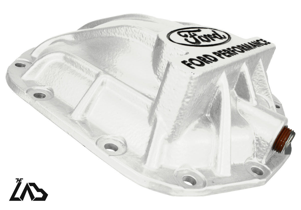 Ford Performance M-4033-BR rear differential cover, Oxford White, black letter fill