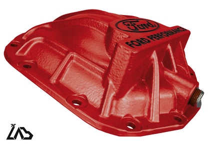 Ford Performance M-4033-BR rear differential cover, Race Red, black letter fill