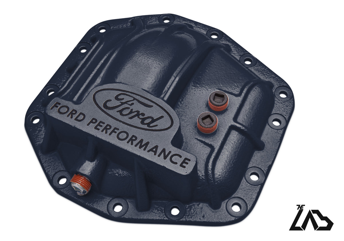 Ford Performance M-4033-DR Bronco Raptor rear differential cover, Antimatter Blue, black letter fill