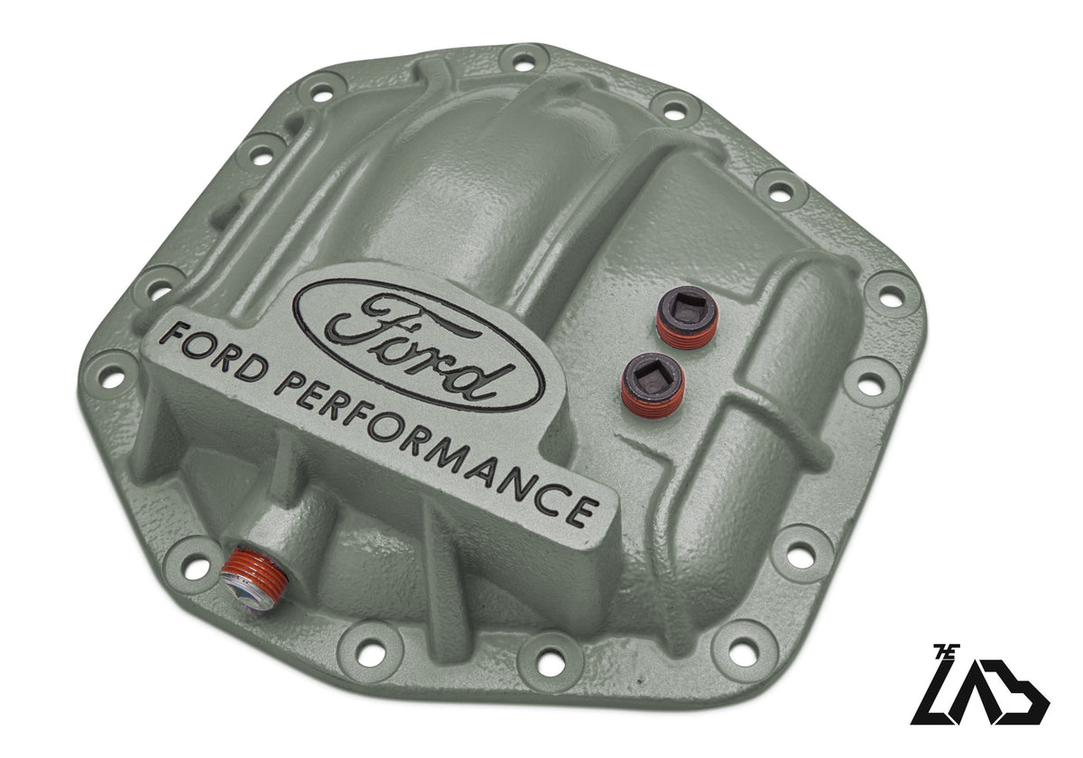 Ford Performance M-4033-DR Bronco Raptor rear differential cover, Cactus Gray, black letter fill