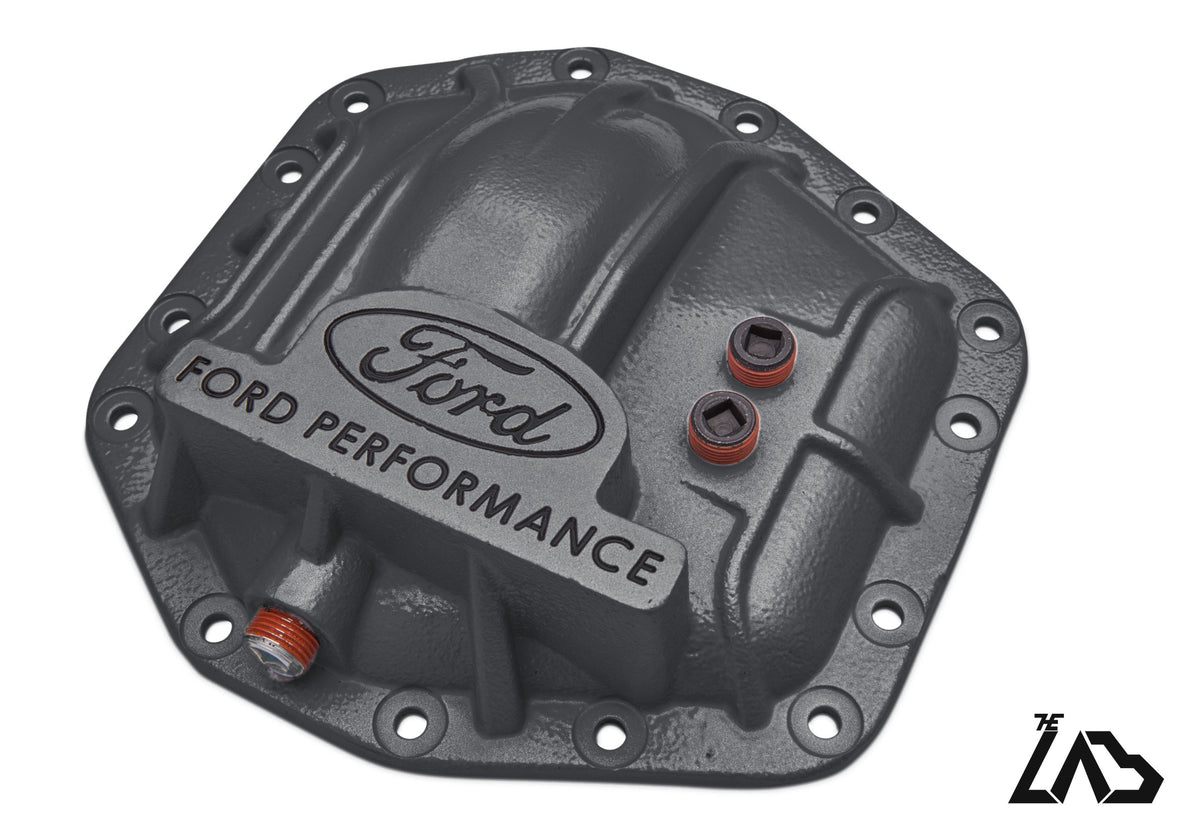 Ford Performance M-4033-DR Bronco Raptor rear differential cover, Carbonized Gray, black letter fill