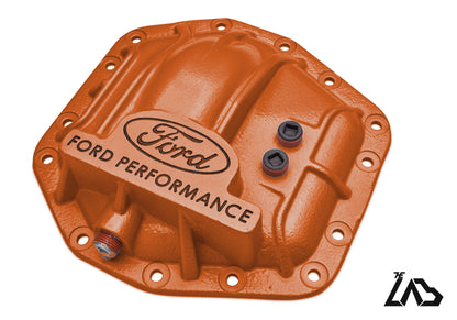 Ford Performance M-4033-DR Bronco Raptor rear differential cover, Cyber Metallic Orange, black letter fill