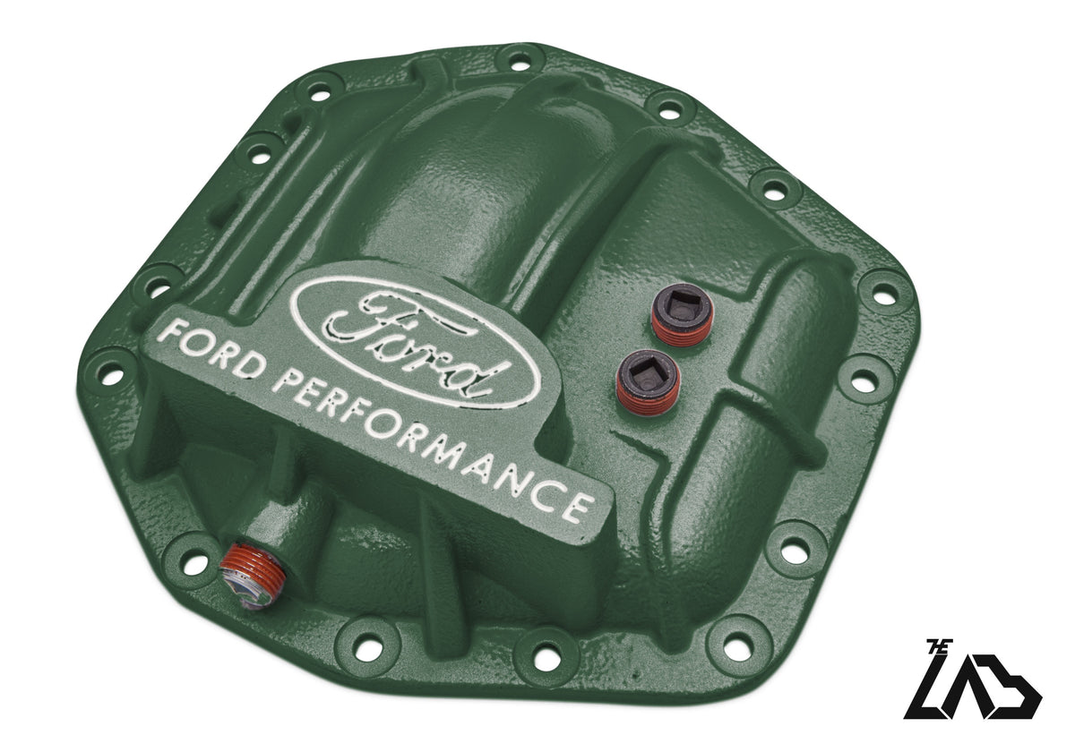 Ford Performance M-4033-DR Bronco Raptor rear differential cover, Eruption Green, white letter fill