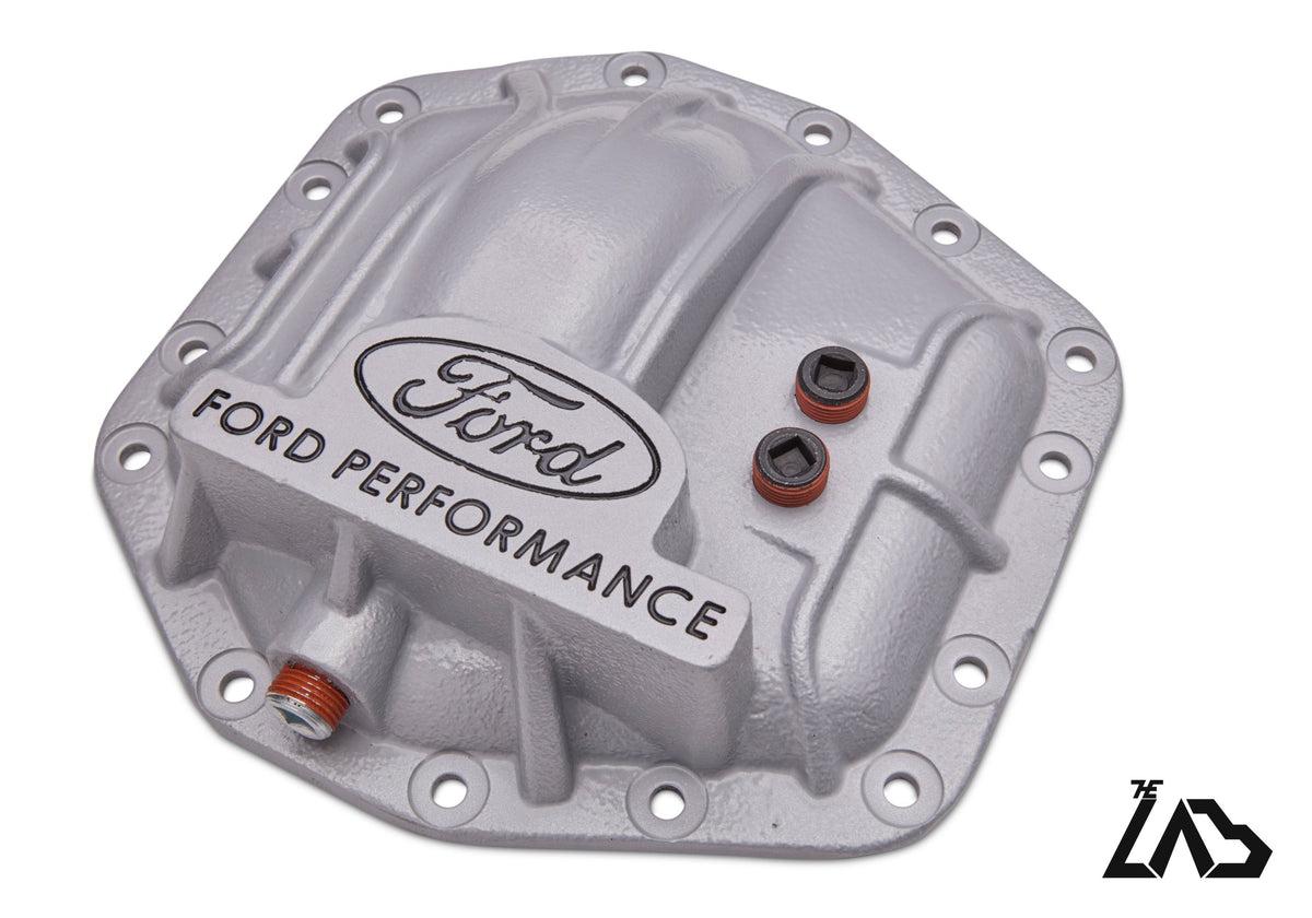 Ford Performance M-4033-DR Bronco Raptor rear differential cover, three-quarter view