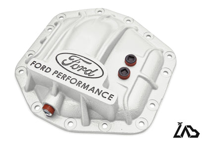 Ford Performance M-4033-DR Bronco Raptor rear differential cover, Oxford White, black letter fill